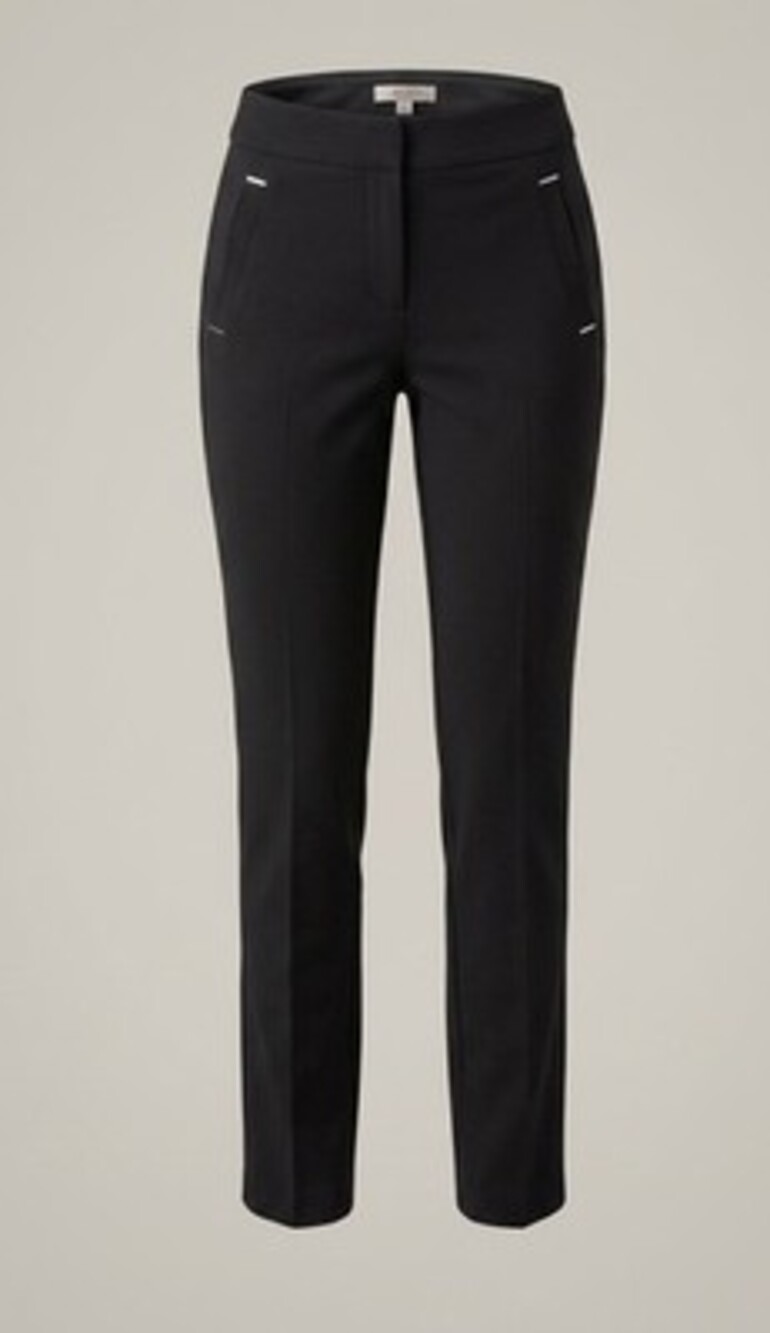 H&M Dress Pants Zipper Front Pockets Slit Back Straight Leg Size 8 Black